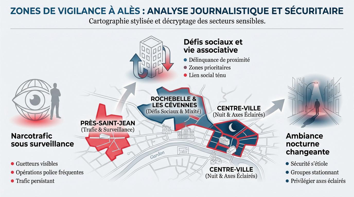 Analyse cartographique des zones de vigilance et quartiers sensibles à Alès