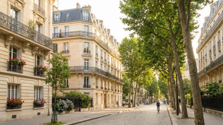Quartiers de Nogent-sur-Marne : les secteurs à privilégier Rue pavée bordée d'arbres et d'immeubles haussmanniens à Nogent-sur-Marne.