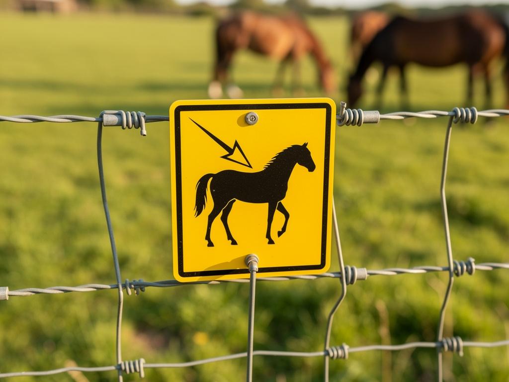 Panneau de signalisation clôture électrique chevaux