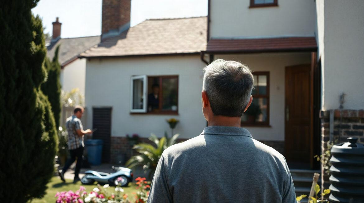 Caméra du voisin qui filme chez moi : droits et recours en 2026 Caméra de surveillance fixée sur la façade d'une maison