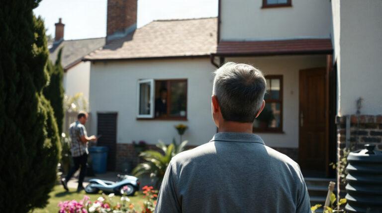 Caméra de surveillance fixée sur la façade d'une maison