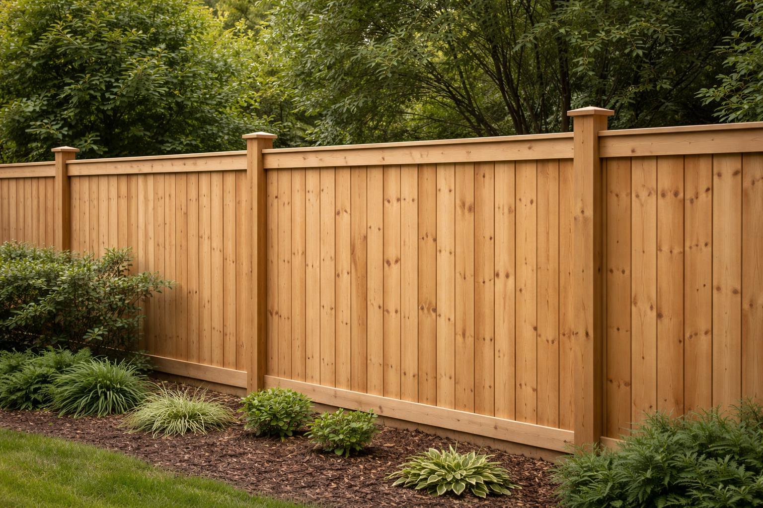 Brise-vue en bois installé en limite de propriété